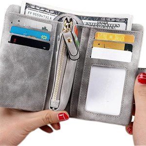 Wallets for Women Bifold Small Rfid Soft Leather Ladies Wallets Trifold Women